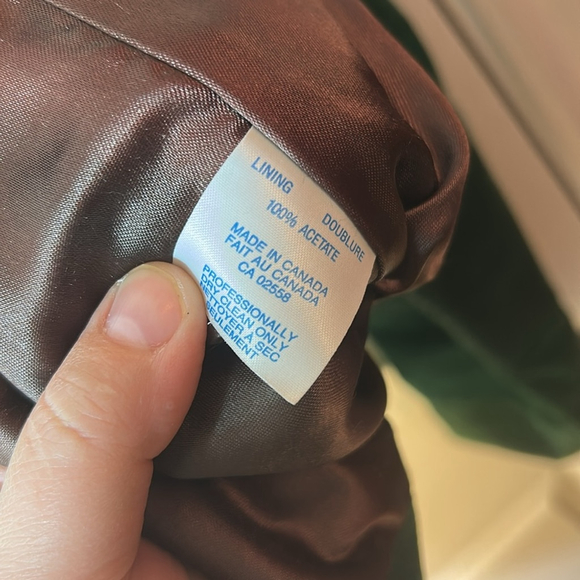 Danier leather green cropped leather suede jacket vintage size small - Picture 4 of 8